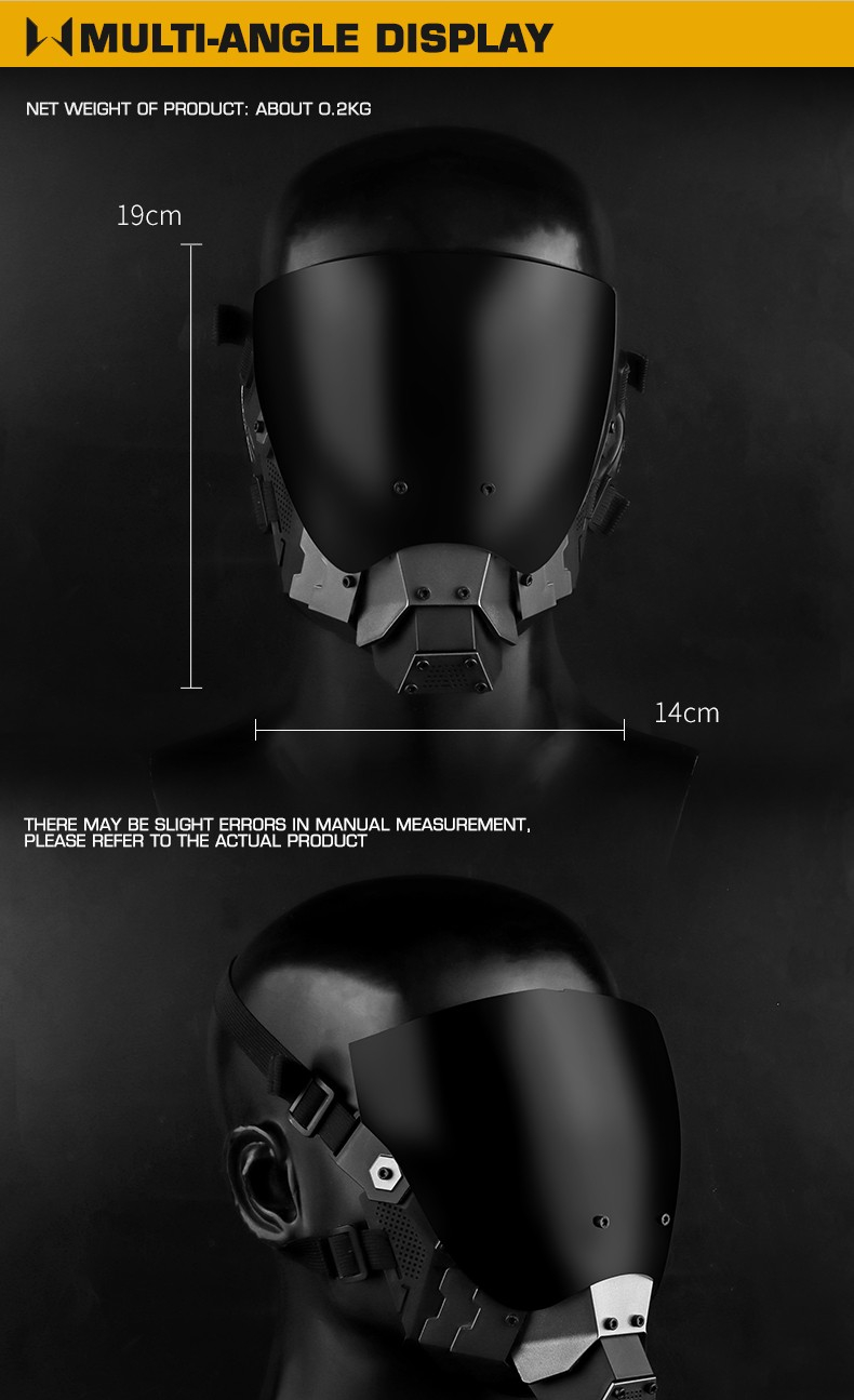 WST Cyberpunk Mask with Anti-Fog Visor - Black OD-A-WOSP183 asgbox.pl WST Cyberpunk Mask with Anti-Fog Visor - Black - obrazek 6