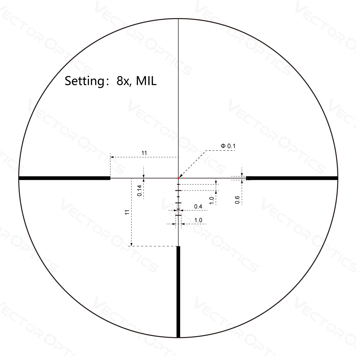 Riflescope CONTINENTAL 1-8 x 24i ED Fiber (LPVO) OD-A-SCOC-45 asgbox.pl Riflescope CONTINENTAL 1-8 x 24i ED Fiber (LPVO) - obrazek 12