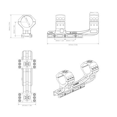 One-piece mount for CANT 34mm scope, 0MOA standard tilt - Black OD-A-XASR-3014 asgbox.pl One-piece mount for CANT 34mm scope, 0MOA standard tilt - Black OD-A-XASR-3014 asgbox.pl