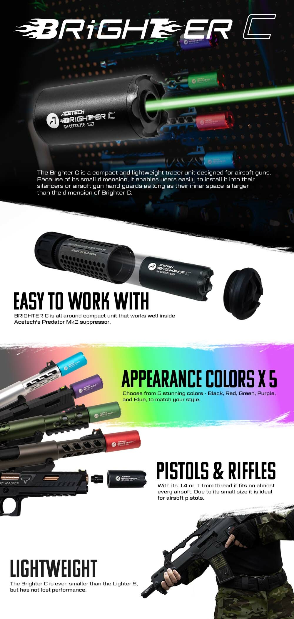 AceTech BRIGHTER C Tracer Unit - Purple OD-A-PAT0530-VI-001 asgbox.pl AceTech BRIGHTER C Tracer Unit - Purple - obrazek 6