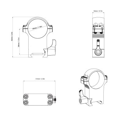 VO steel QD mounting rings 30mm, high - Black OD-A-XASR-SQ13 asgbox.pl