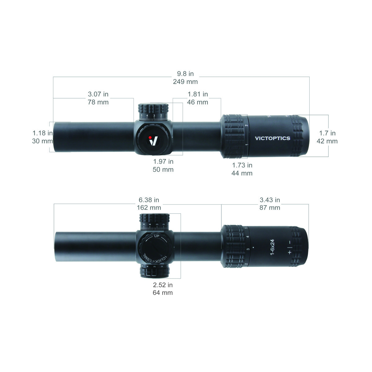 VictOptics S6 1-6x24 SFP LPVO Riflescope - Black OD-A-OPSL22 asgbox.pl VictOptics S6 1-6x24 SFP LPVO Riflescope - Black - obrazek 14