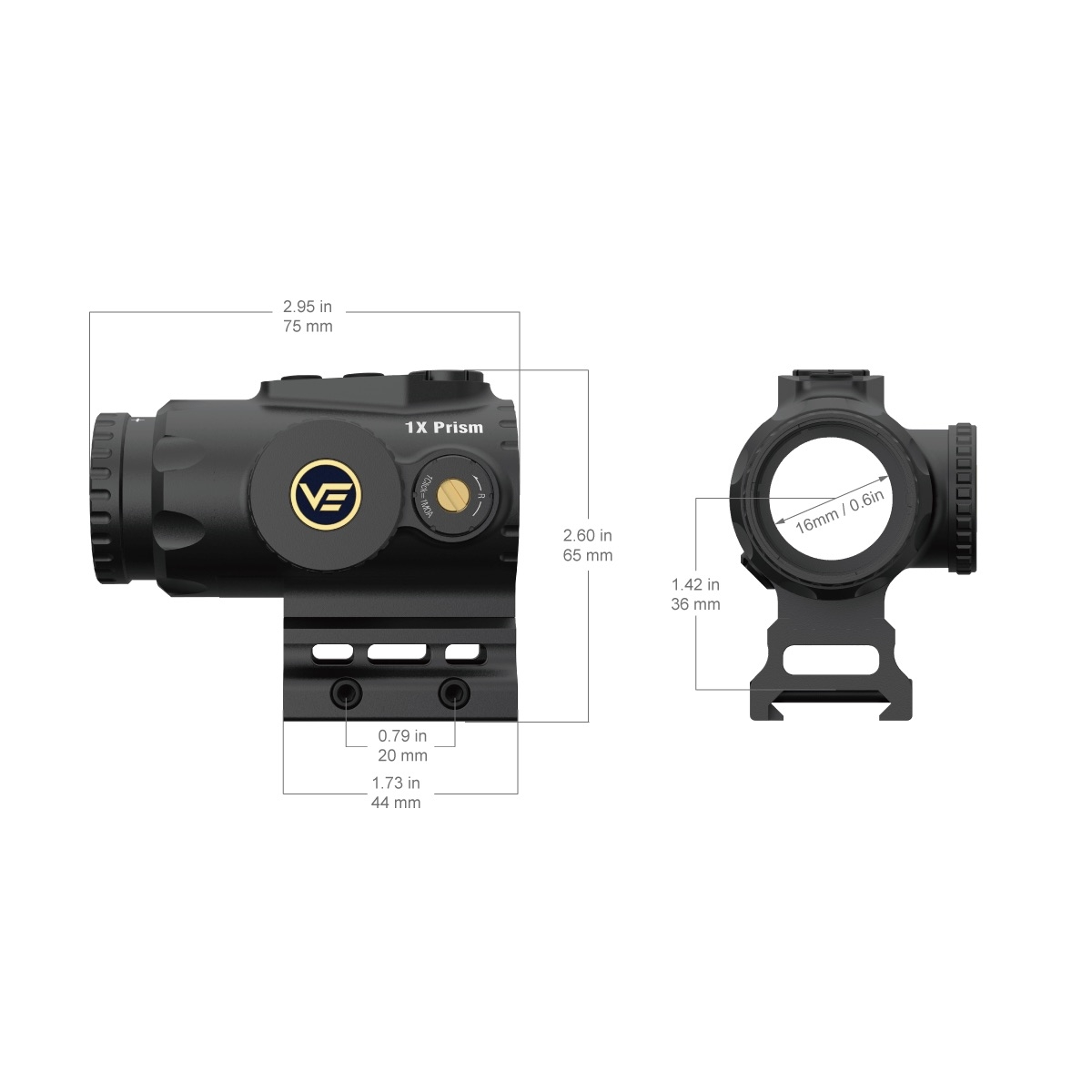 PARAGON 1x16 Micro Prism Sight - Black OD-A-SCPS-M01 asgbox.pl PARAGON 1x16 Micro Prism Sight - Black - obrazek 10
