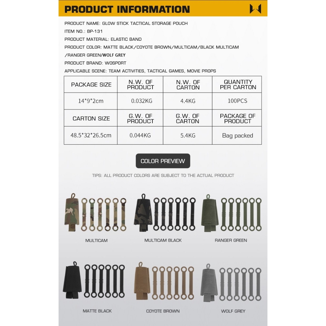 WST Glow Stick Tactical Storage Pouch - Ranger Green OD-A-WOSP195-RG asgbox.pl WST Glow Stick Tactical Storage Pouch - Ranger Green - obrazek 6