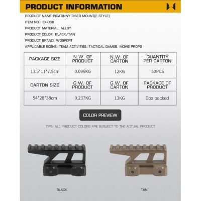 WST RIS Picatinny Riser Mount (E style) - Black OD-A-WOSP200-BK asgbox.pl WST RIS Picatinny Riser Mount (E style) - Black OD-A-WOSP200-BK asgbox.pl