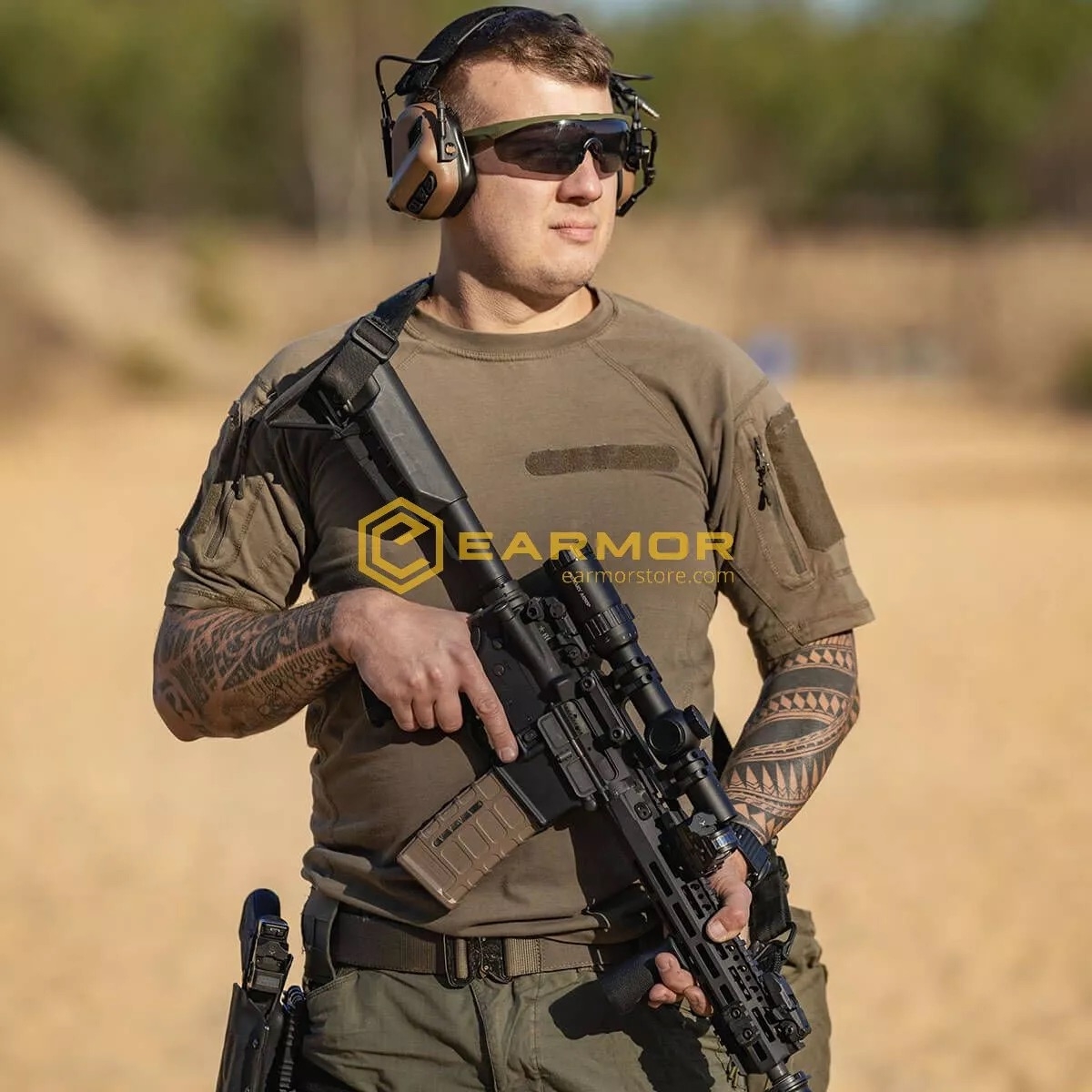 EARMOR M32 PLUS Electronic Tactical Headset - Tan OD-A-M32-TN-PLUS asgbox.pl EARMOR M32 PLUS Electronic Tactical Headset - Tan - obrazek 7