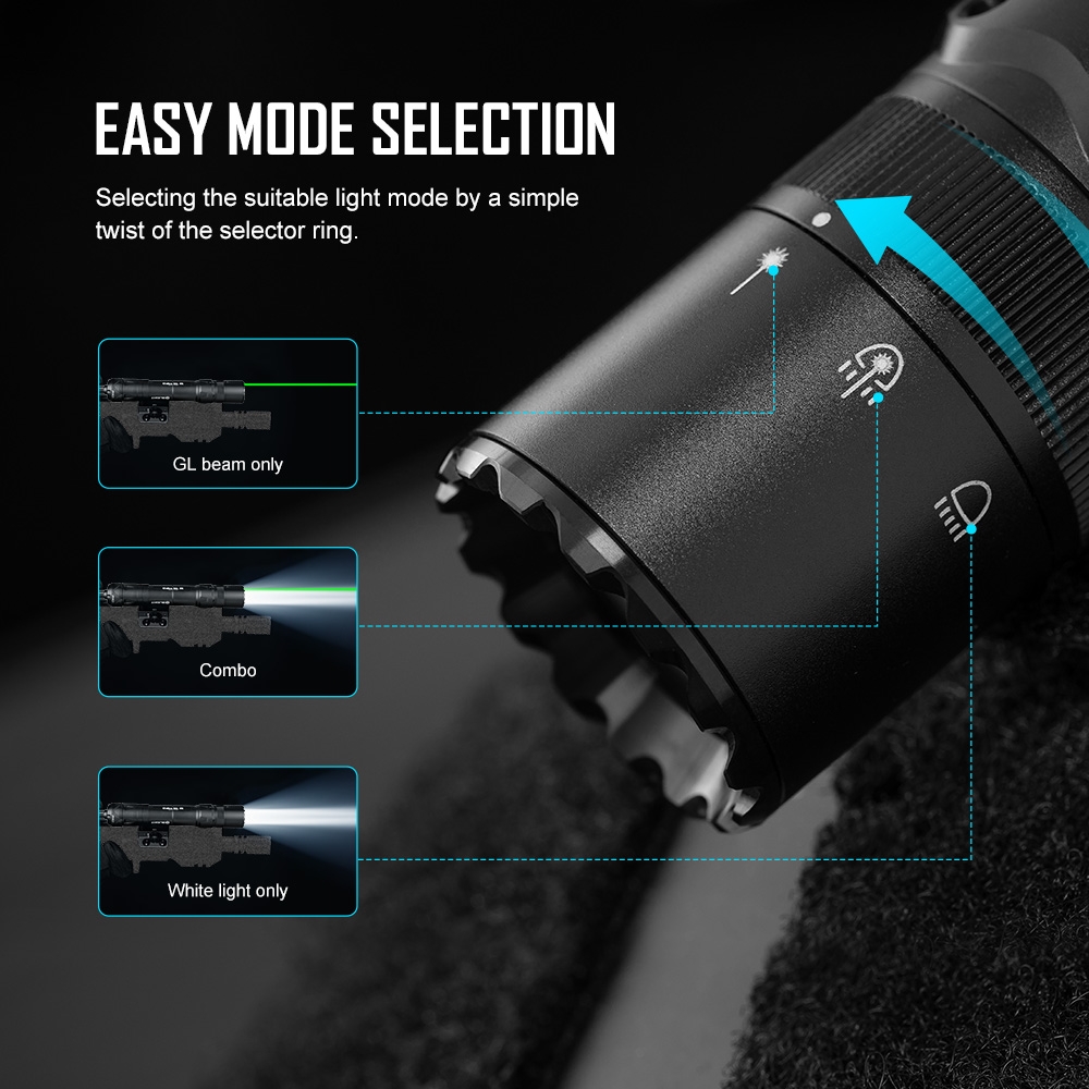 OLIGHT Rifle Flashlight ODIN GL-M (Green Laser) 1500 lm, M-LOK Mount - Black OD-A-OLIGHT010 asgbox.pl OLIGHT Rifle Flashlight ODIN GL-M (Green Laser) 1500 lm, M-LOK Mount - Black - obrazek 8