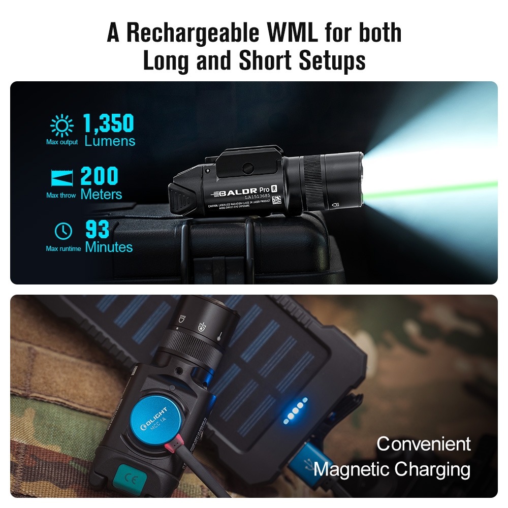 OLIGHT Pistol Flashlight BALDR PRO R (Green Laser) 1350 lm - Black OD-A-OLIGHT013 asgbox.pl OLIGHT Pistol Flashlight BALDR PRO R (Green Laser) 1350 lm - Black - obrazek 11