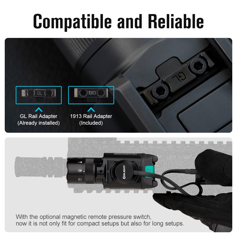 OLIGHT Pistol Flashlight BALDR PRO R (Green Laser) 1350 lm - Black OD-A-OLIGHT013 asgbox.pl OLIGHT Pistol Flashlight BALDR PRO R (Green Laser) 1350 lm - Black - obrazek 12