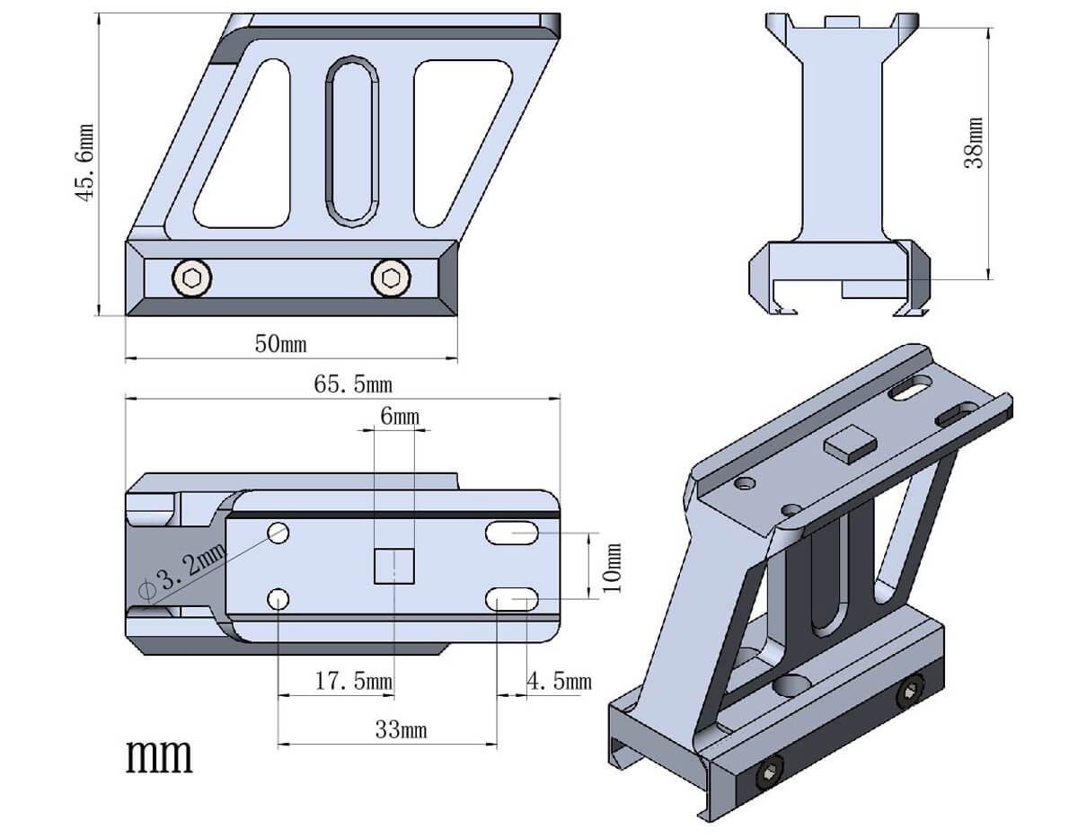 VO 1.5" Profile CANTILEVER T1 / Maverick RIS Riser Mount - Black OD-A-MAV-P15 asgbox.pl VO 1.5" Profile CANTILEVER T1 / Maverick RIS Riser Mount - Black - obrazek 13