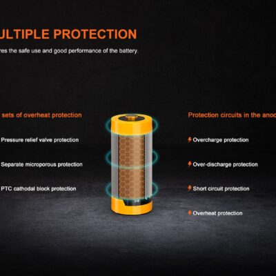 FENIX Rechargeable USB-C Battery RCR123A 3.6V - 800 mAh OD-A-FERCR123A800UP asgbox.pl