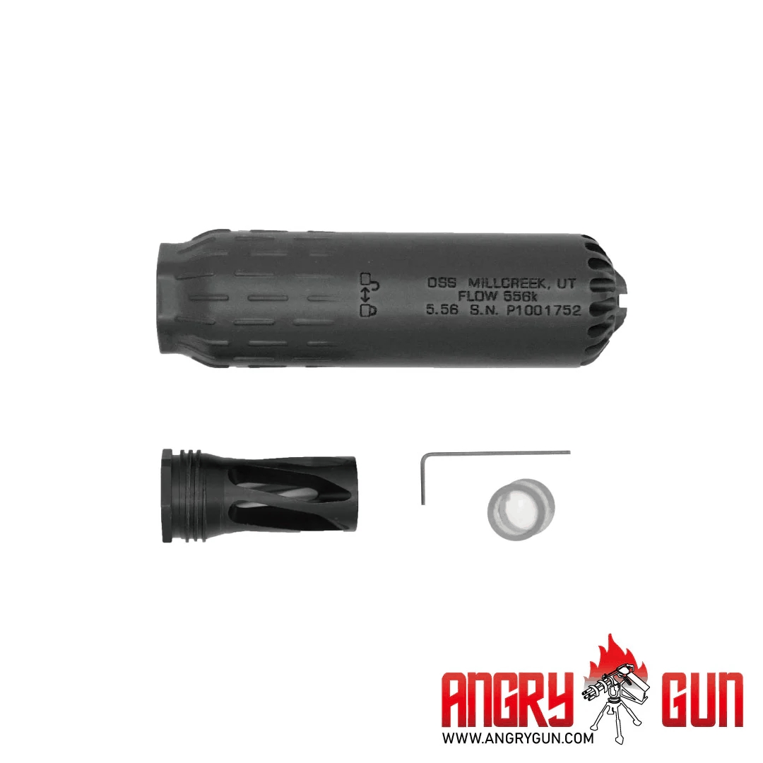 Angry Gun FLOW 556K 3D Printed Steel Suppressor - Black OD-A-F556D-BLK asgbox.pl Angry Gun FLOW 556K 3D Printed Steel Suppressor - Black - obrazek 7