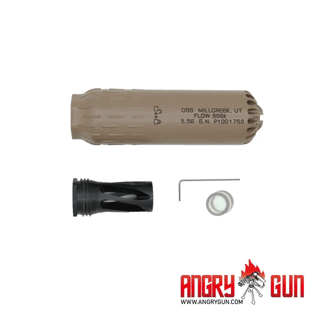 Angry Gun FLOW 556K 3D Printed Steel Suppressor - Tan OD-A-F556D-FDE asgbox.pl Angry Gun FLOW 556K 3D Printed Steel Suppressor - Tan - obrazek 6