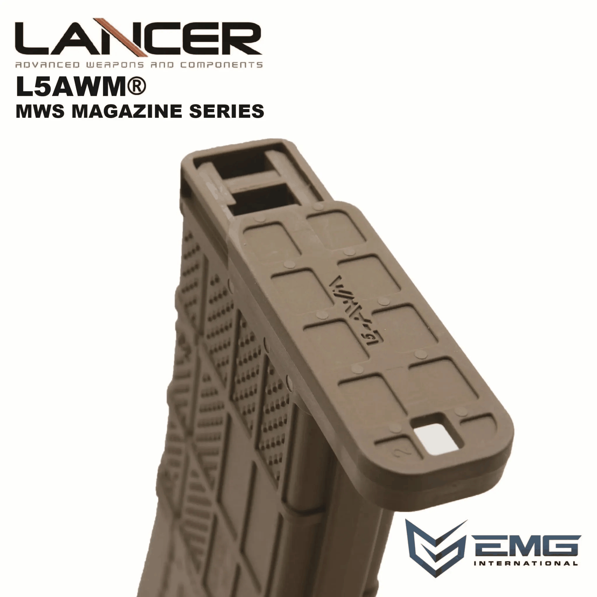 Angry Gun Lancer L5AWM V2 Gas Magazine for TM MWS, 35 BBs - Tan OD-A-LMWSM-556-FDE asgbox.pl Angry Gun Lancer L5AWM V2 Gas Magazine for TM MWS, 35 BBs - Tan - obrazek 6