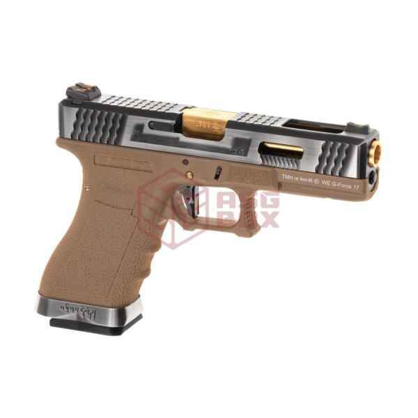WE G-Force 17 SV Gold Barrel Metal Version GBB Desert