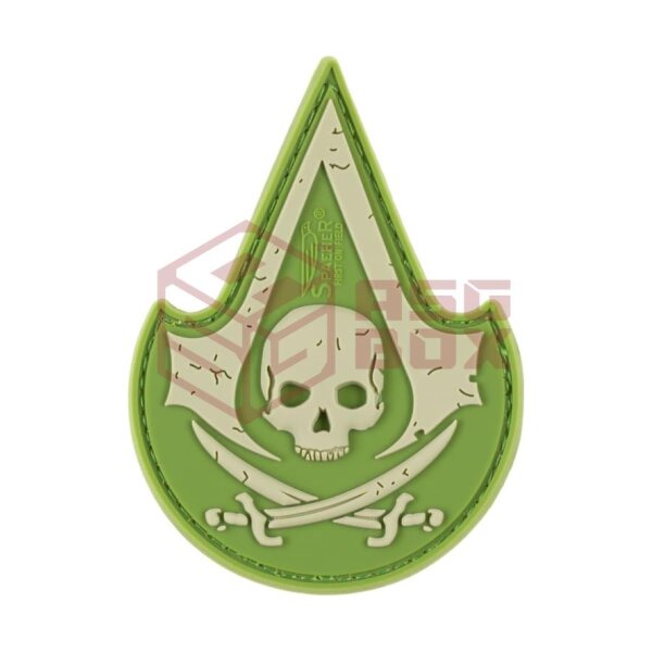 JTG Assassin Skull Rubber Patch Green
