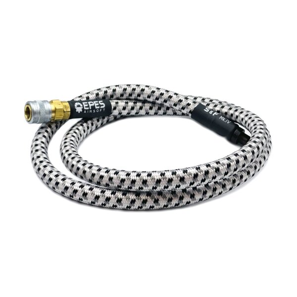 EPeS HPA S a F Braided Hose, 100cm, QD Foster - White / Grey