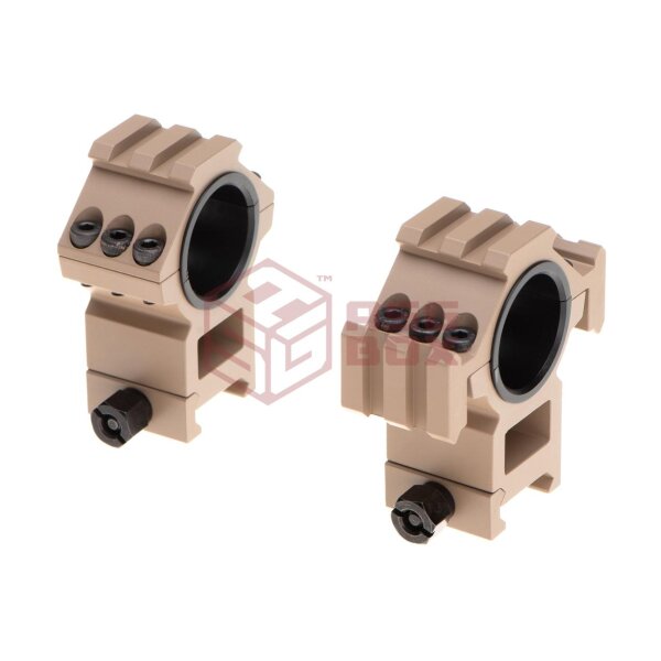 Aim-O Tri-Side Rail 25.4mm / 30mm Mount Rings Desert