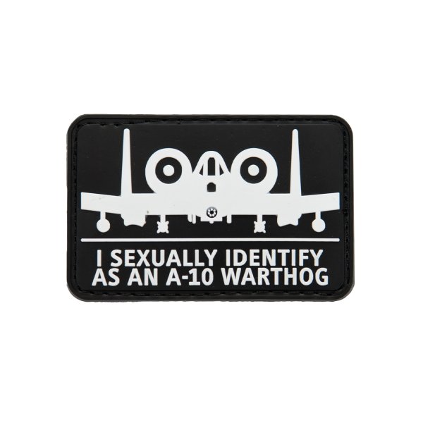 3D PVC SEXUAL IDENTIFICATION A-10 WARTHOG Patch - Black