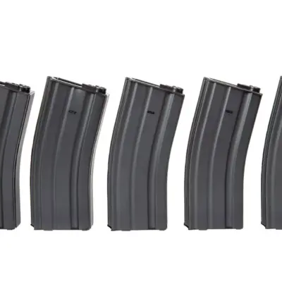 asgbox.pl - Zestaw 5 magazynków hi-cap 300 kulek do M4/M16 - czarny