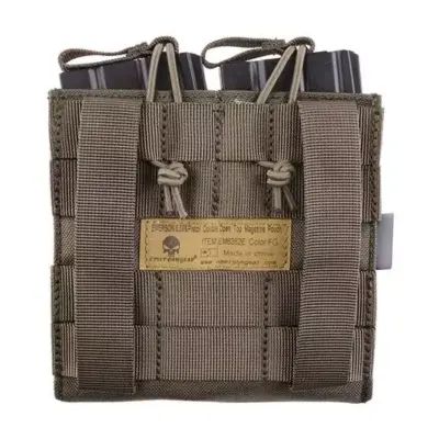 asgbox.pl - Podwójna ładownica Open Top na magazynki M4/M16 + pistoletowe - foliage green