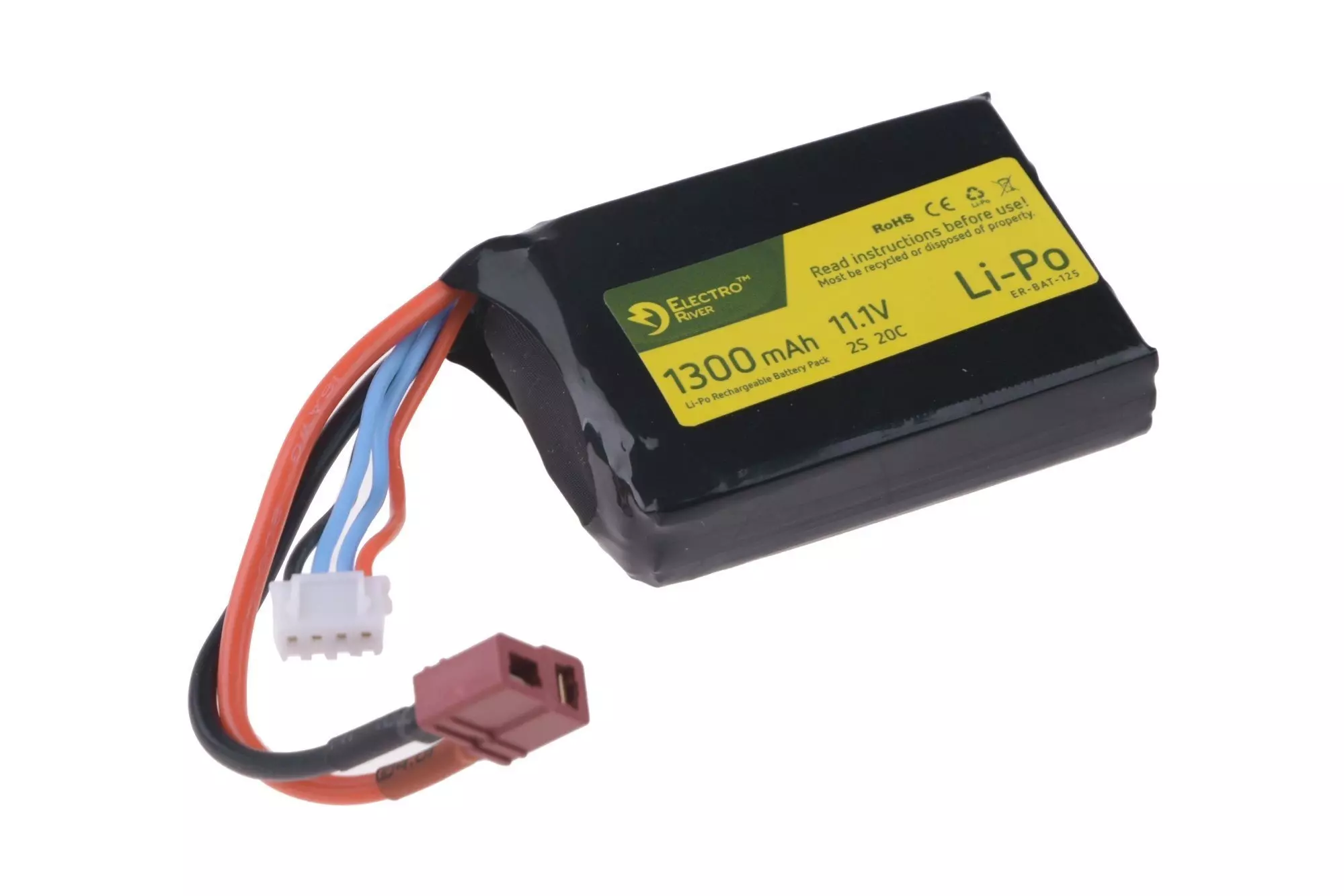 Akumulator LiPo 11,1V 1300mAh 20/40C; rozmiar baterii AN/PEQ - T-Connect (Deans) OD-G-ELR-06-020773-00 asgbox.pl asgbox.pl - Akumulator LiPo 11