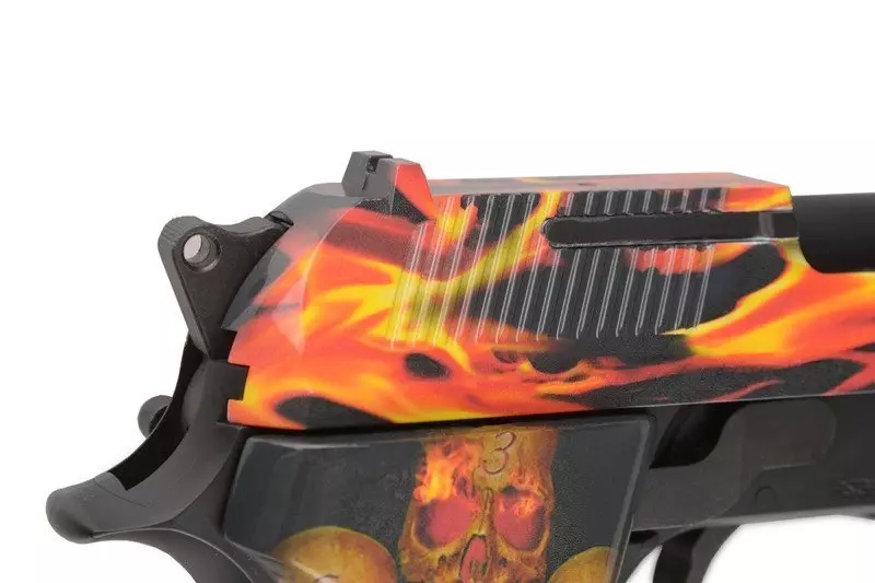 Replika pistoletu automatycznego M93R AEP Fire Pattern Custom (Red Frame) OD-G-LLX-01-013061-00 asgbox.pl asgbox.pl - Replika pistoletu automatycznego M93R AEP Fire Pattern Custom (Red Frame)