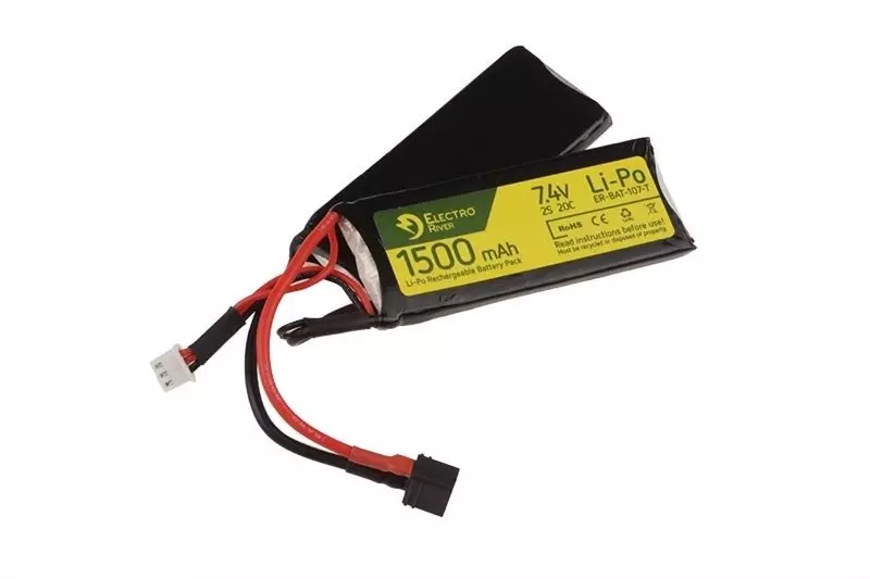 Akumulator LiPo 7,4V 1500mAh 20/40C T-connect (DEANS) 2 modułowy OD-G-ELR-06-015735-00 asgbox.pl asgbox.pl - Akumulator LiPo 7