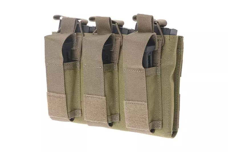 Potrójna ładownica Open Top na magazynki M4/M16 + pistoletowe - khaki OD-G-EME-19-020191-00 asgbox.pl asgbox.pl - Potrójna ładownica Open Top na magazynki M4/M16 + pistoletowe - khaki