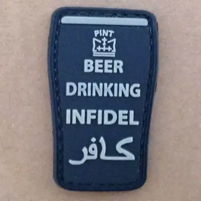 asgbox.pl - Naszywka 3D - Beer drinking infidel - Black