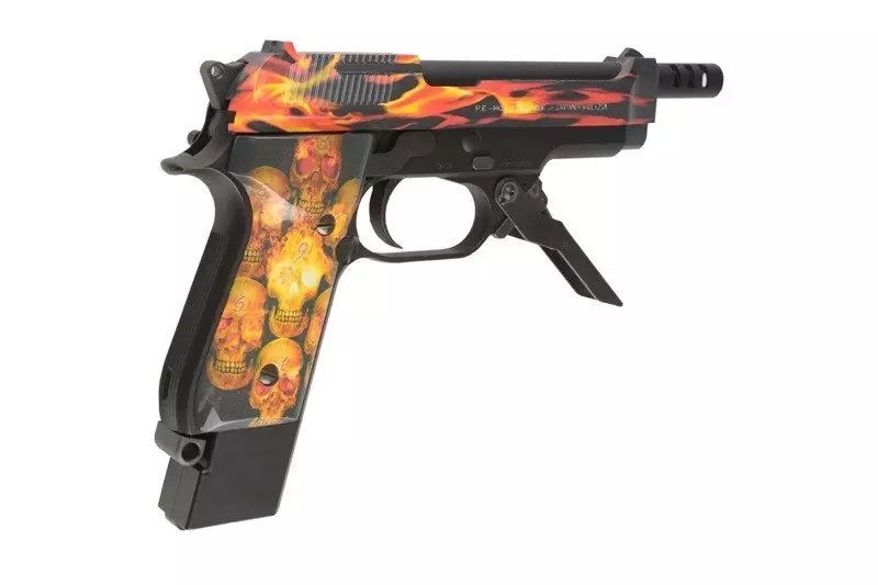 Replika pistoletu automatycznego M93R AEP Fire Pattern Custom (Red Frame) OD-G-LLX-01-013061-00 asgbox.pl Replika pistoletu automatycznego M93R AEP Fire Pattern Custom (Red Frame) - obrazek 2