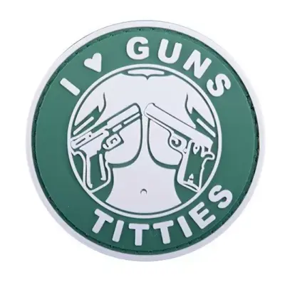 asgbox.pl - Naszywka 3D - I Love Guns Titties