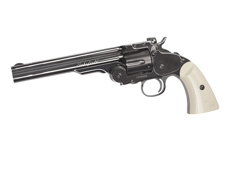 ASG Schofield 6" Gas Revolver, 4,5mm Steel BBs - Silver / Ivory OD-A-ASG185 asgbox.pl ASG Schofield 6" Gas Revolver, 4,5mm Steel BBs - Silver / Ivory
