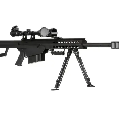 asgbox.pl - Replika karabinu Barret® M82A1 CQB z lunetą i dwójnogiem - czarna