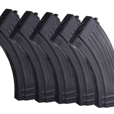 Alternative view of Zestaw 5 magazynków mid-cap 120 kulek do replik typu AK