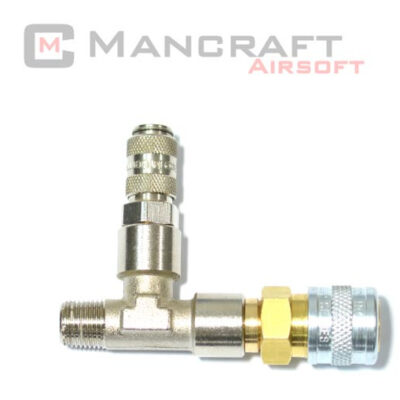 MANCRAFT HPA 3-WAY Adapter with QD US and MICRO QD 4 mm Plug - G1/8 Thread