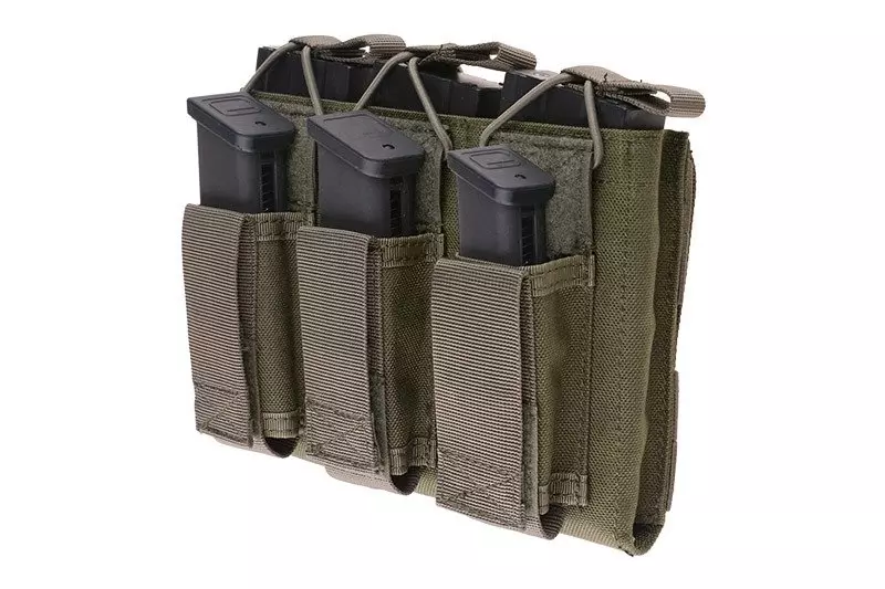 Potrójna ładownica Open Top na magazynki M4/M16 + pistoletowe - foliage green OD-G-EME-19-019157-00 asgbox.pl asgbox.pl - Potrójna ładownica Open Top na magazynki M4/M16 + pistoletowe - foliage green