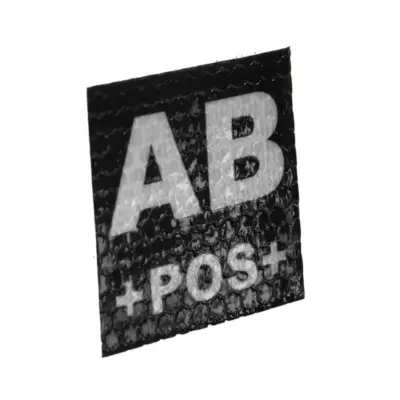 asgbox.pl - Naszywka IR z grupą krwi: AB POS