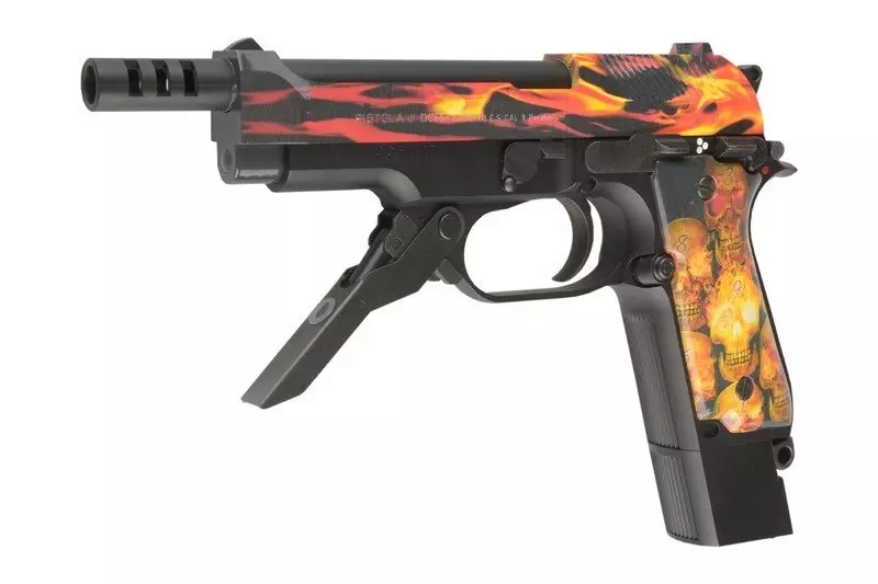 Replika pistoletu automatycznego M93R AEP Fire Pattern Custom (Red Frame) OD-G-LLX-01-013061-00 asgbox.pl Replika pistoletu automatycznego M93R AEP Fire Pattern Custom (Red Frame) - obrazek 3
