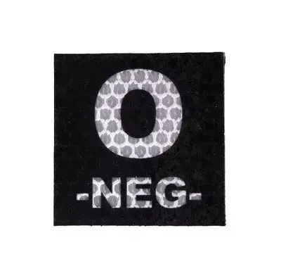 asgbox.pl - Naszywka IR z grupą krwi: 0 NEG