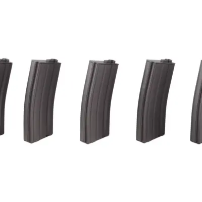 asgbox.pl - Zestaw 5 magazynków low-cap 70 kulek do M4/M16 - szary