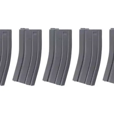 Alternative view of Zestaw 5 magazynków mid-cap na 70 kulek do M4/M16 - szary