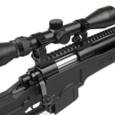 asgbox.pl - Replika karabinu snajperskiego MB4411D - z lunetą i dwójnogiem - czarna