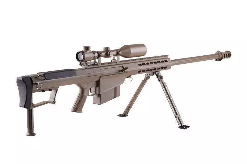 Replika karabinu wyborowego SW-013 z lunetą i dwójnogiem - tan OD-G-SWL-03-018551-00 asgbox.pl asgbox.pl - Replika karabinu wyborowego SW-013 z lunetą i dwójnogiem - tan