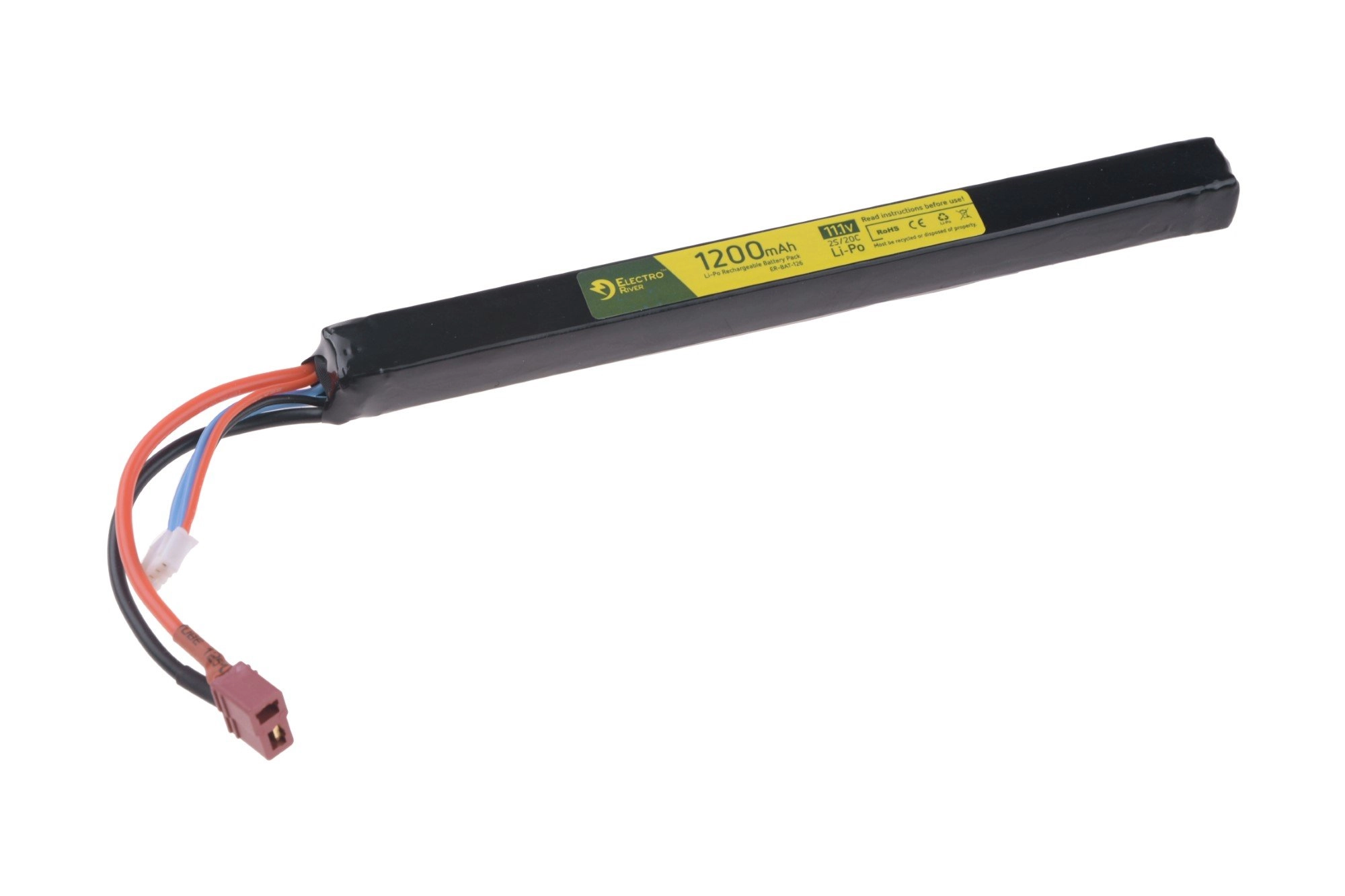 Akumulator LiPo 11,1V 1200mAh 2S/20C; pod pokrywę replik AK -T-Connect (Deans) OD-G-ELR-06-020772-00 asgbox.pl asgbox.pl - Akumulator LiPo 11