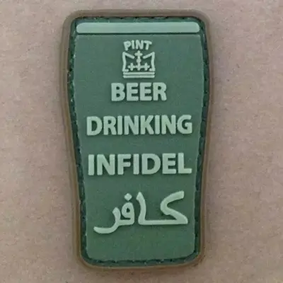 asgbox.pl - Naszywka 3D - Beer drinking infidel - Olive