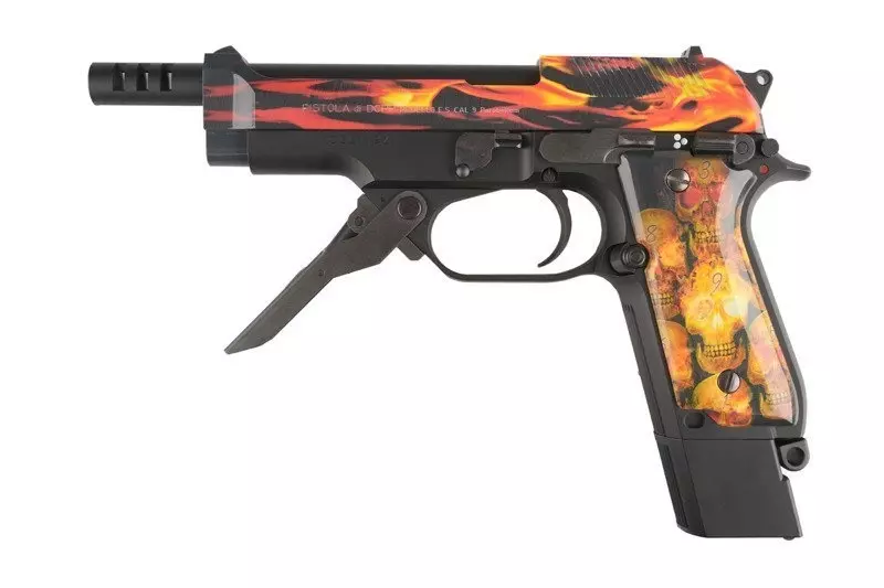 Replika pistoletu automatycznego M93R AEP Fire Pattern Custom (Red Frame) OD-G-LLX-01-013061-00 asgbox.pl Replika pistoletu automatycznego M93R AEP Fire Pattern Custom (Red Frame) - obrazek 5