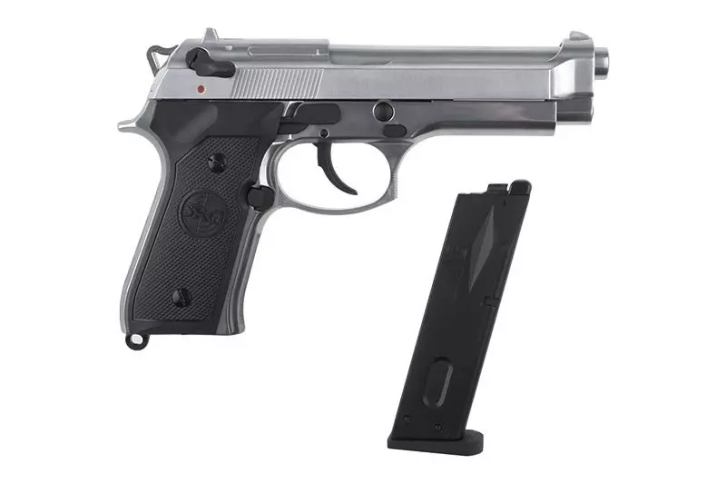Replika pistoletu SR92 - Srebrny OD-G-SRC-02-002226-00 asgbox.pl Replika pistoletu SR92 - Srebrny - obrazek 2