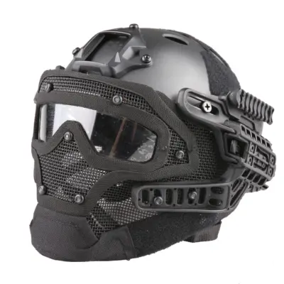 Replika kasku FAST PJ G4 System z osłoną twarzy - czarny OD-G-EME-21-016946-00 asgbox.pl