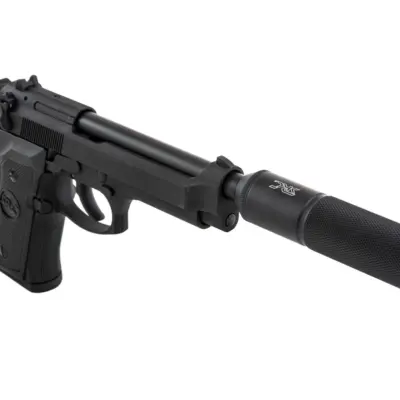 Alternative view of Replika pistoletu SR92 z tłumikiem - czarna